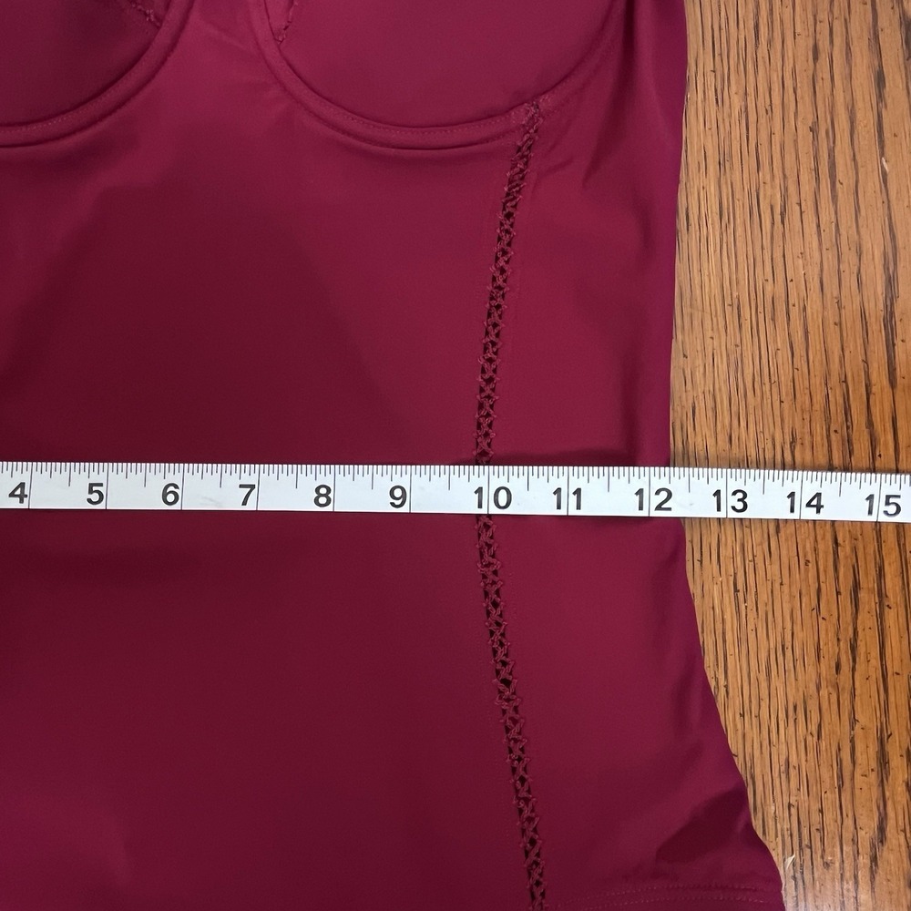 Tory Burch Women's Maroon Wine Underwire Swimsuit/ Adjustable Straps Small EXC - Picture 13 of 16